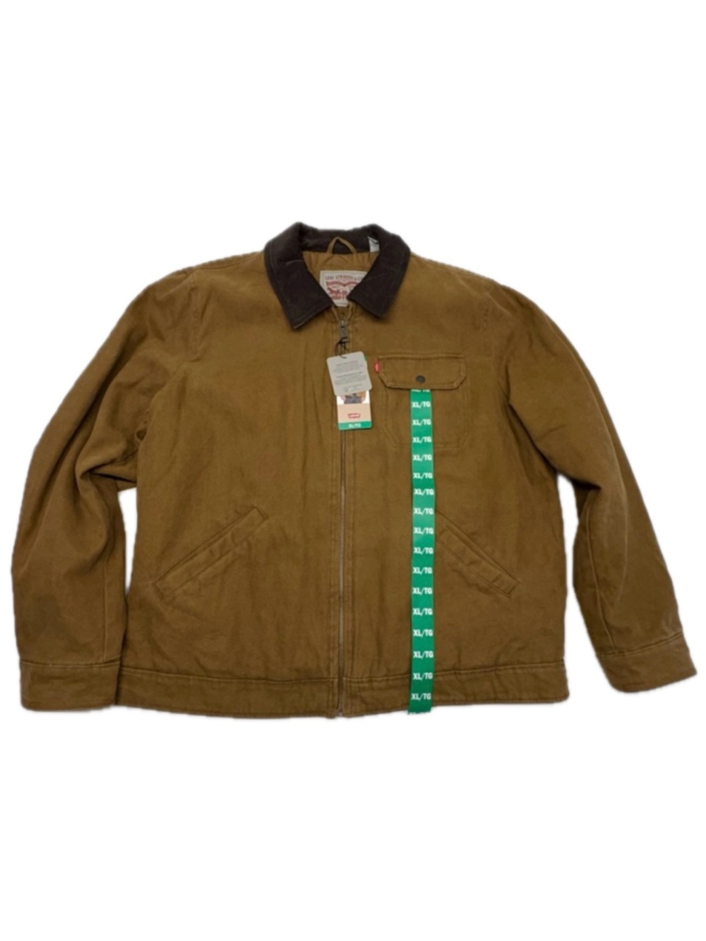Levi's Brown Canvas Field Jacket with Dark Brown Collar NWT Size XL